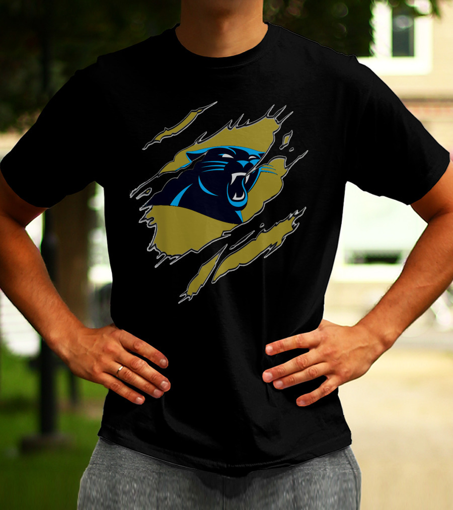 Carolina Panthers Ripped Claw Marks T-Shirt