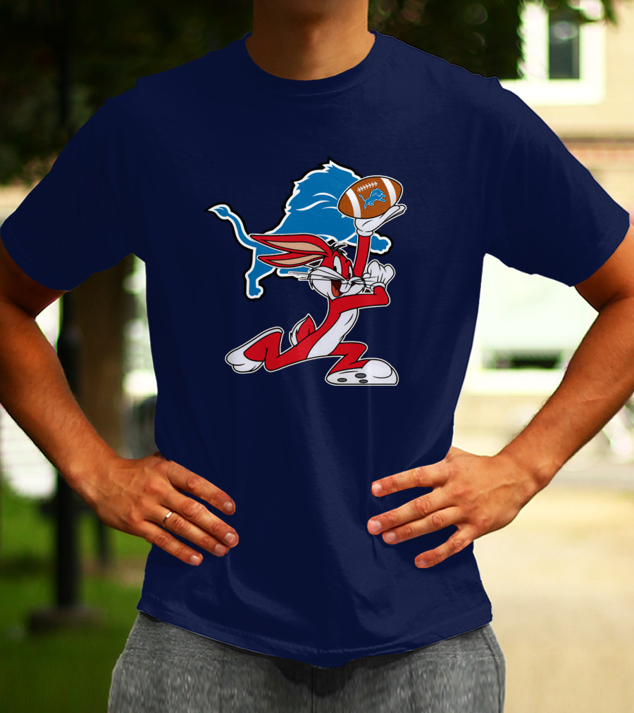 Detroit Lions Bugs Bunny Chiefs Crossover T-Shirt