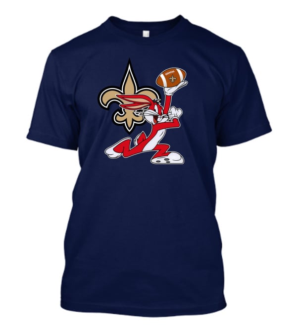 New Orleans Saints Bugs Bunny Football Fleur-de-Lis T-Shirt