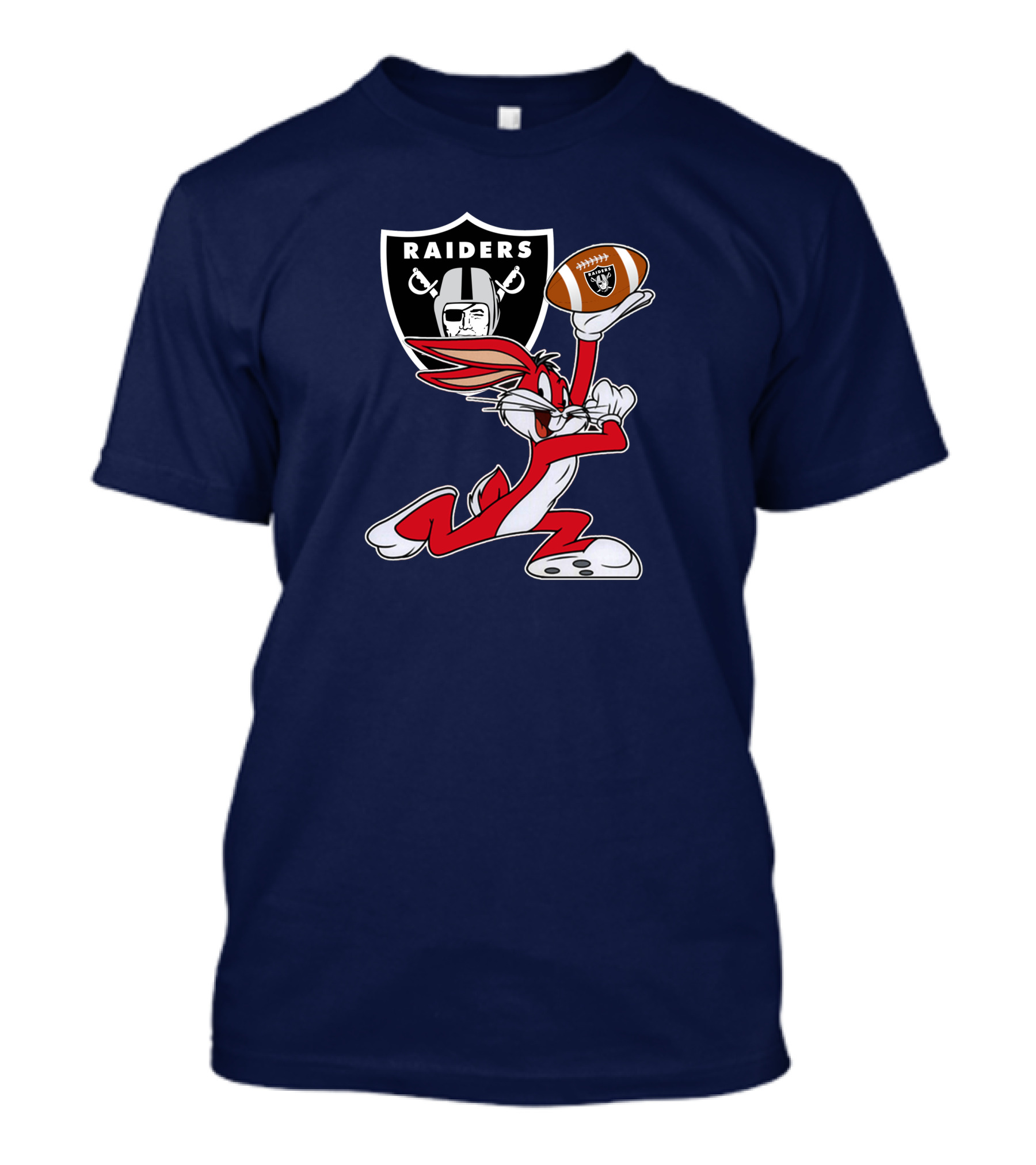 Raiders Bunny Holding Football With Oakland Raiders T-Shirt