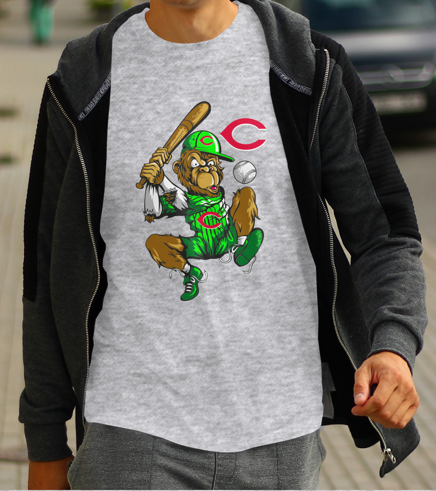 Cincinnati Reds Baseball Gorilla Mascot Home Run T-Shirt