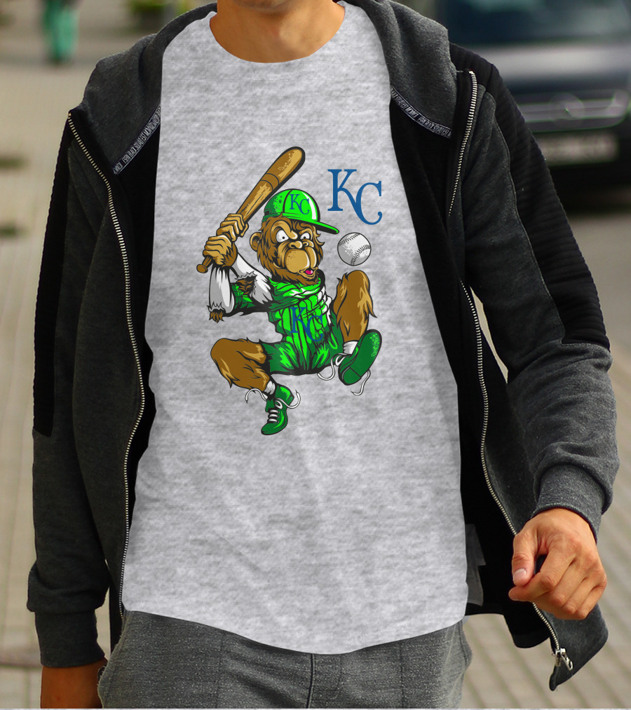 Kansas City Royals Monkey With Bat And Baseball T-Shirt