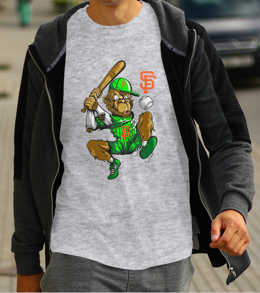 San Francisco Giants Sf Baseball Monkey Home Run T-Shirt