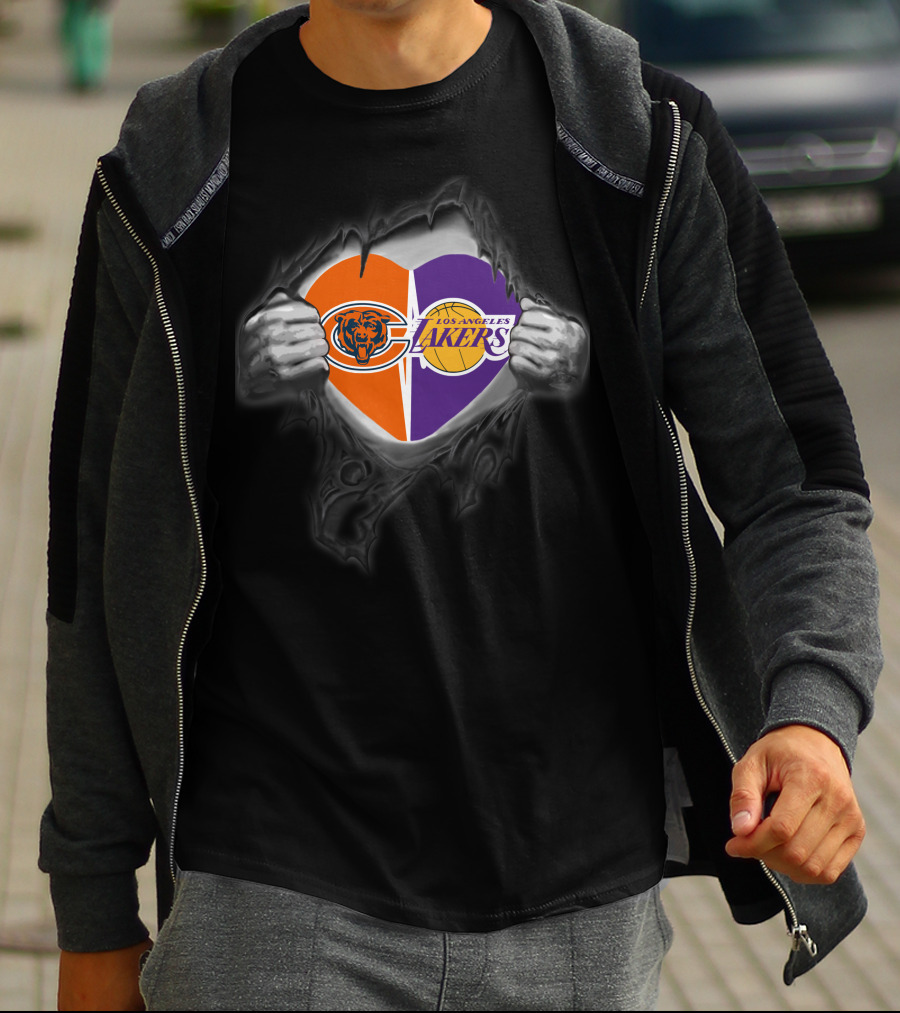 Chicago Bears Los Angeles Lakers It's In My Heart T-Shirt