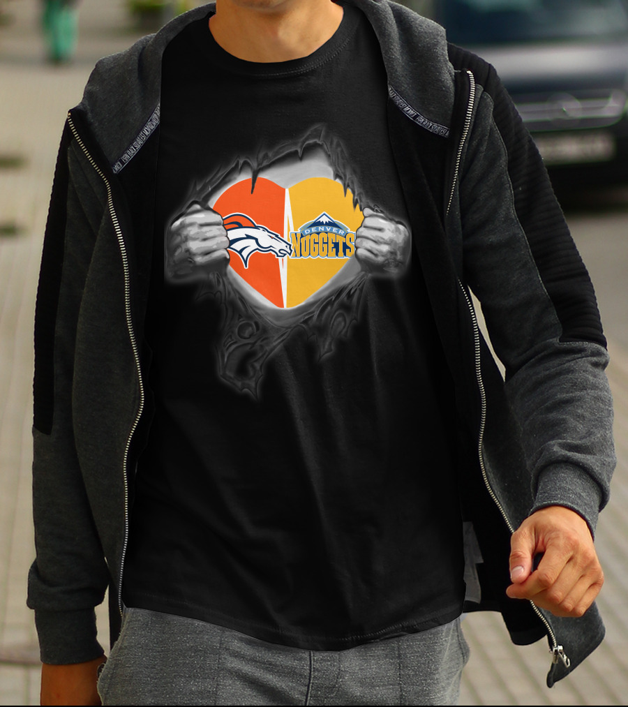 Heart Of Broncos And Denver Nuggets Loyalty Revealed T-Shirt