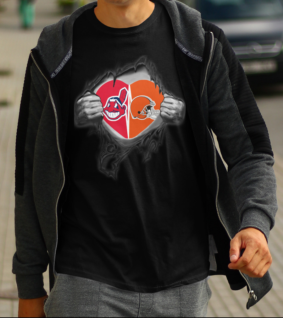 Cleveland Browns Cleveland Indians Heart T-Shirt