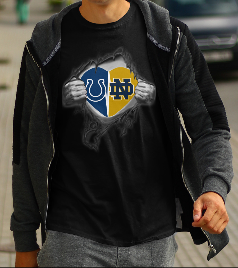 Colts Notre Dame Fighting Irish Heart T-Shirt