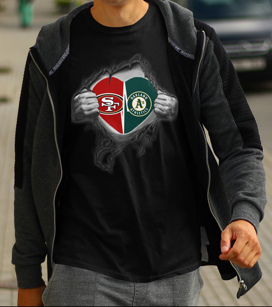 Sf 49ers Oakland Athletics Heartfelt Passion T-Shirt