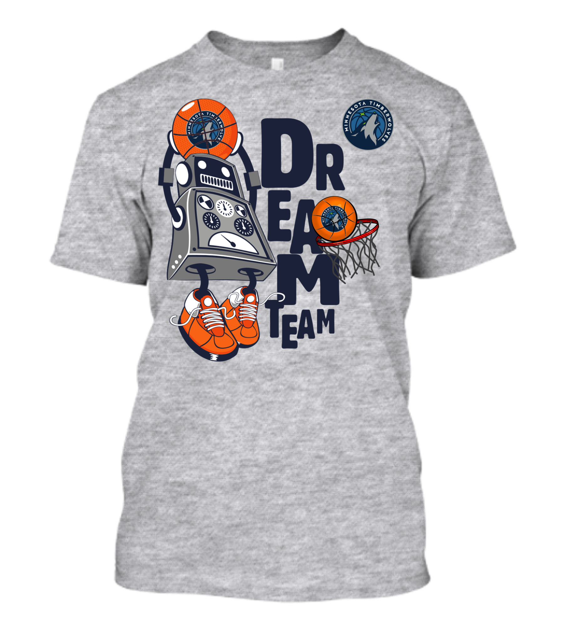 Minnesota Timberwolves Dream Team Robot Basketball Challenge T-Shirt