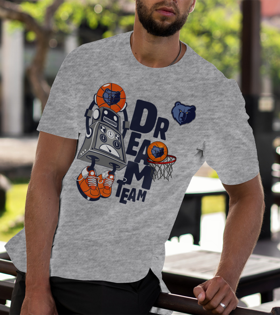 Memphis Grizzlies Dream Team Robot With Basketball And Bear T-Shirt