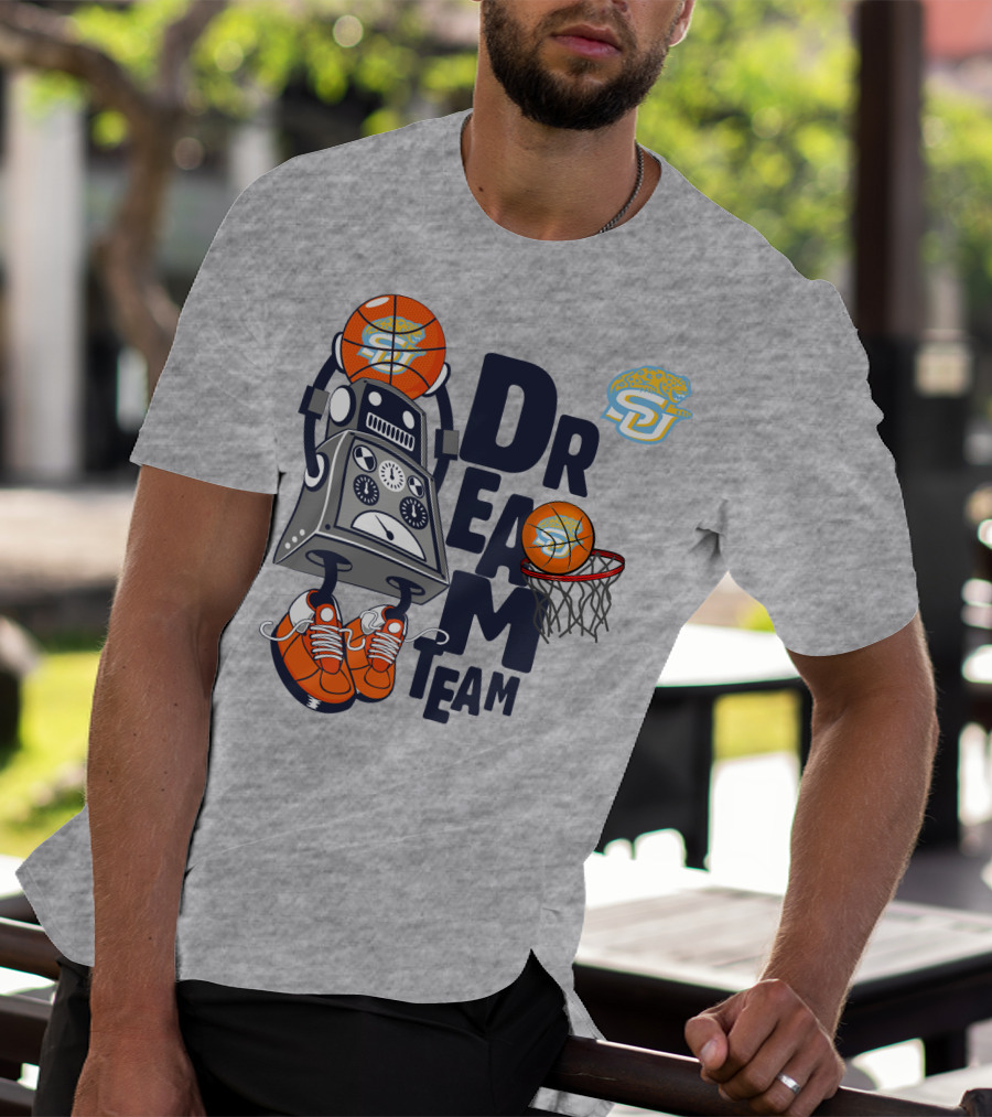 Dream Team Basketball Robot With Sneakers And Hoop T-Shirt