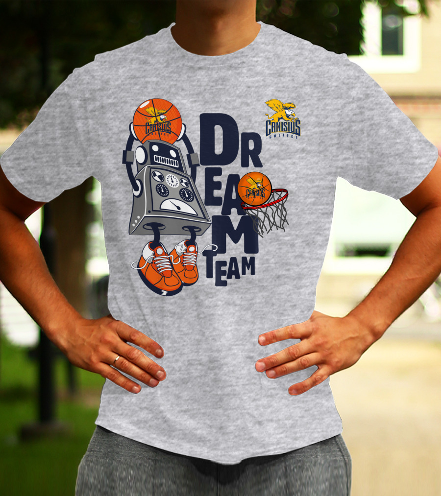 Canisius College Dream Team Basketball Robot Sneakers T-Shirt