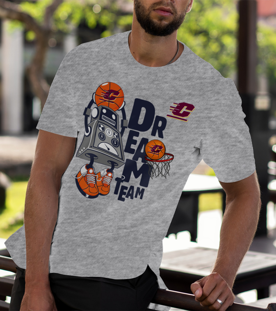 Central Michigan Dream Team Robot Basketball Sneaker T-Shirt