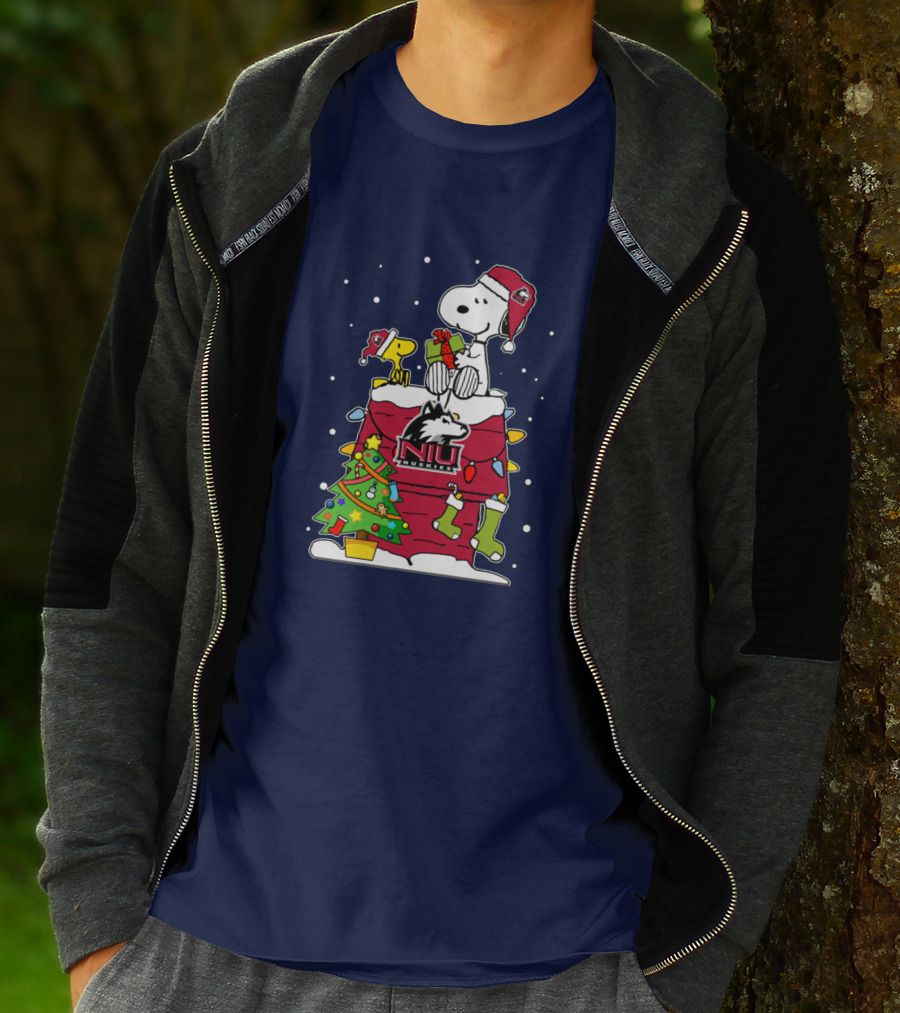 Northern Illinois Huskies Snoopy Woodstock Christmas Happy New Year T-Shirt