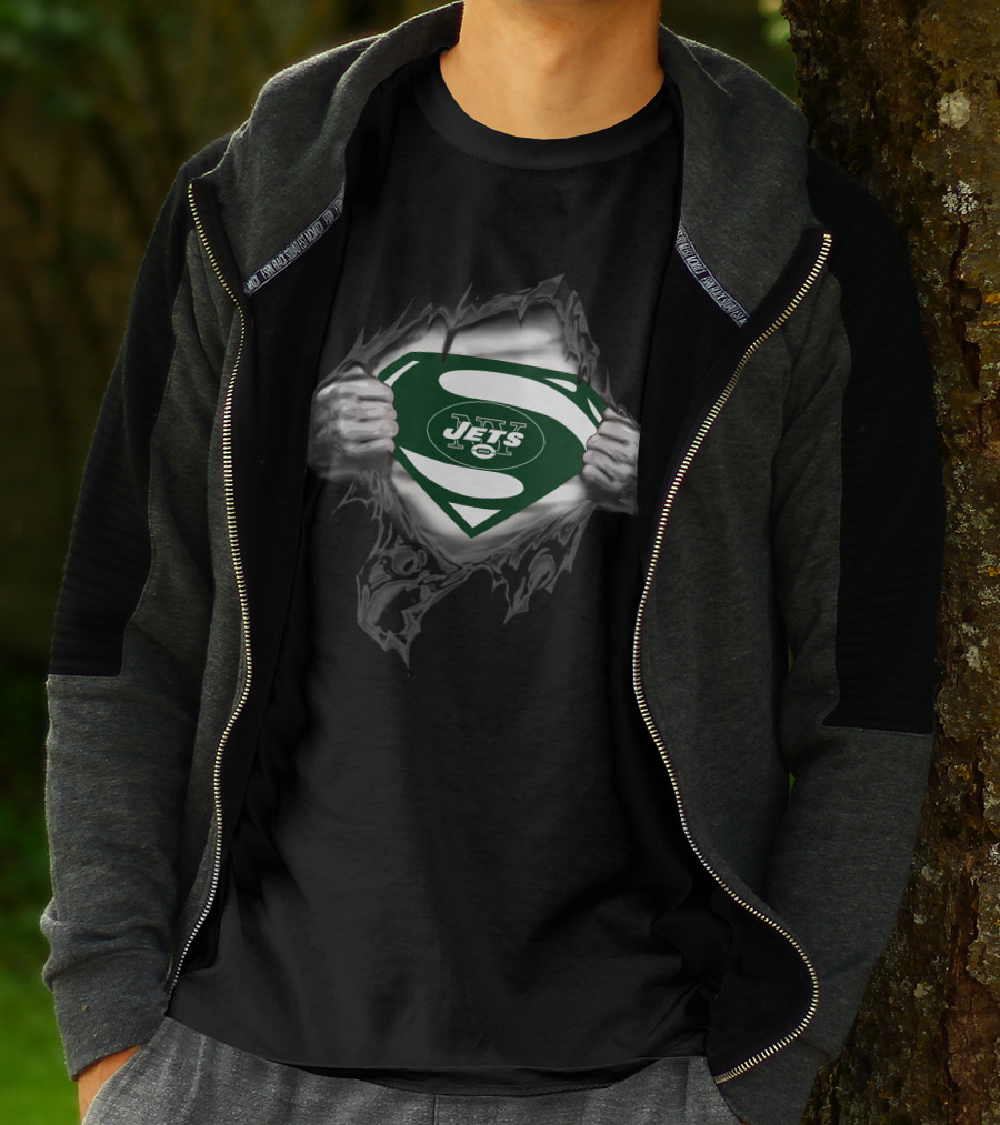New York Jets Superman Logo Icon Burst T-Shirt