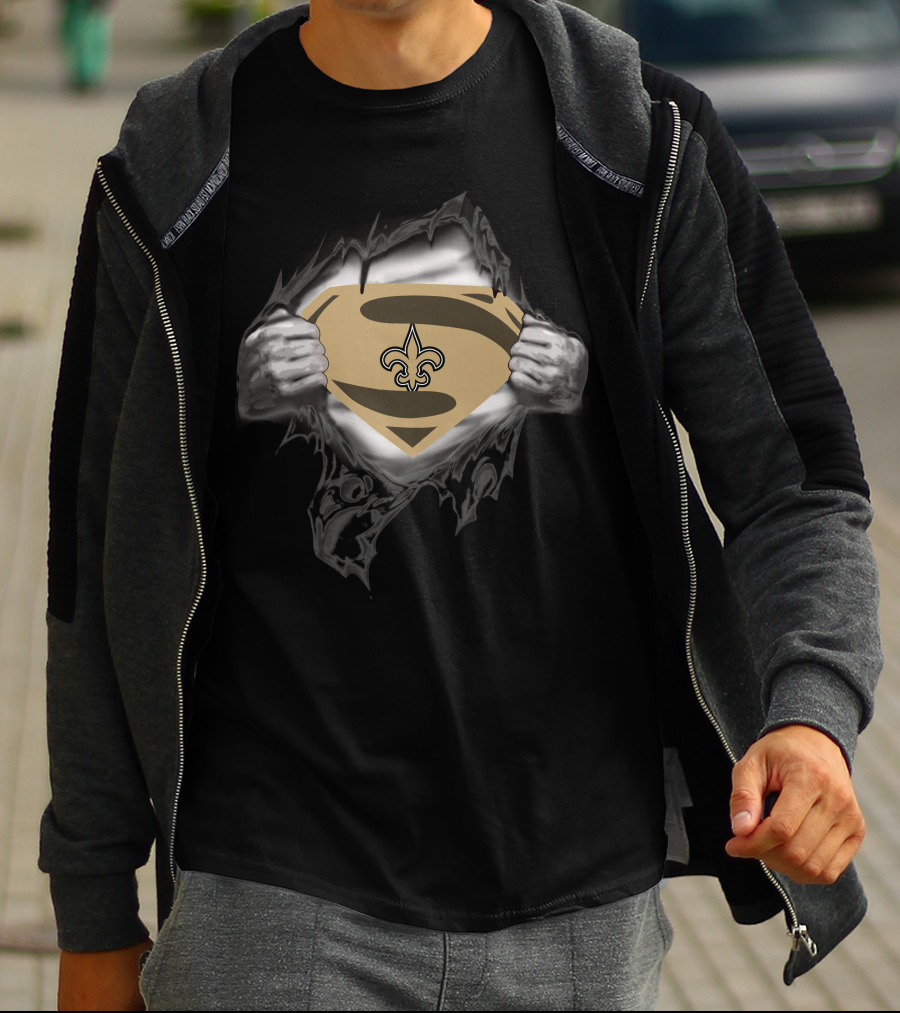 New Orleans Saints Superman Fleur-de-Lis T-Shirt