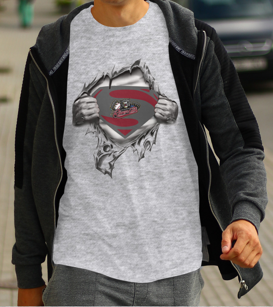Sacramento River Cats Superman Logo Tear Revealed T-Shirt