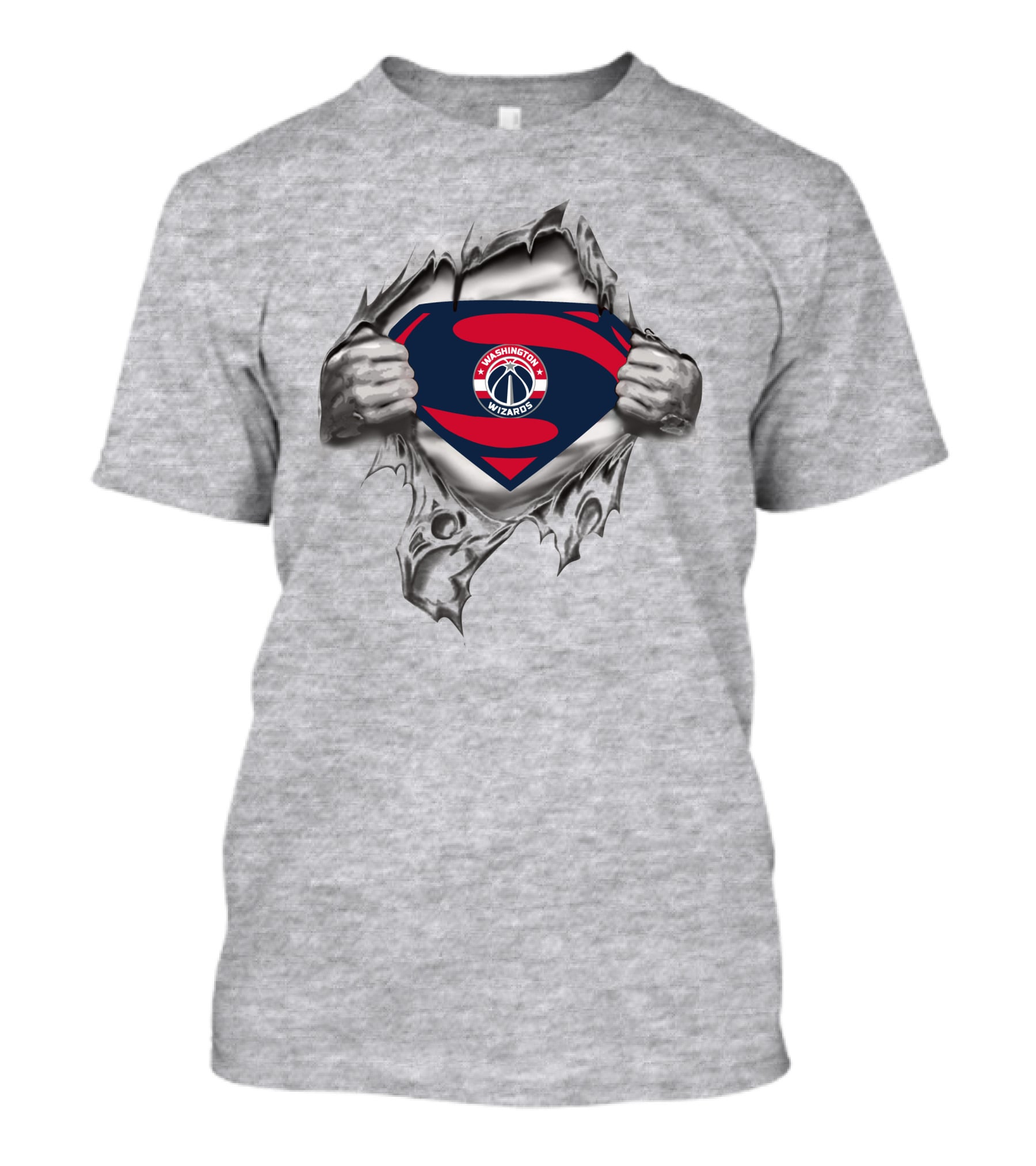 Washington Wizards Superman Shield Logo Tear Through T-Shirt