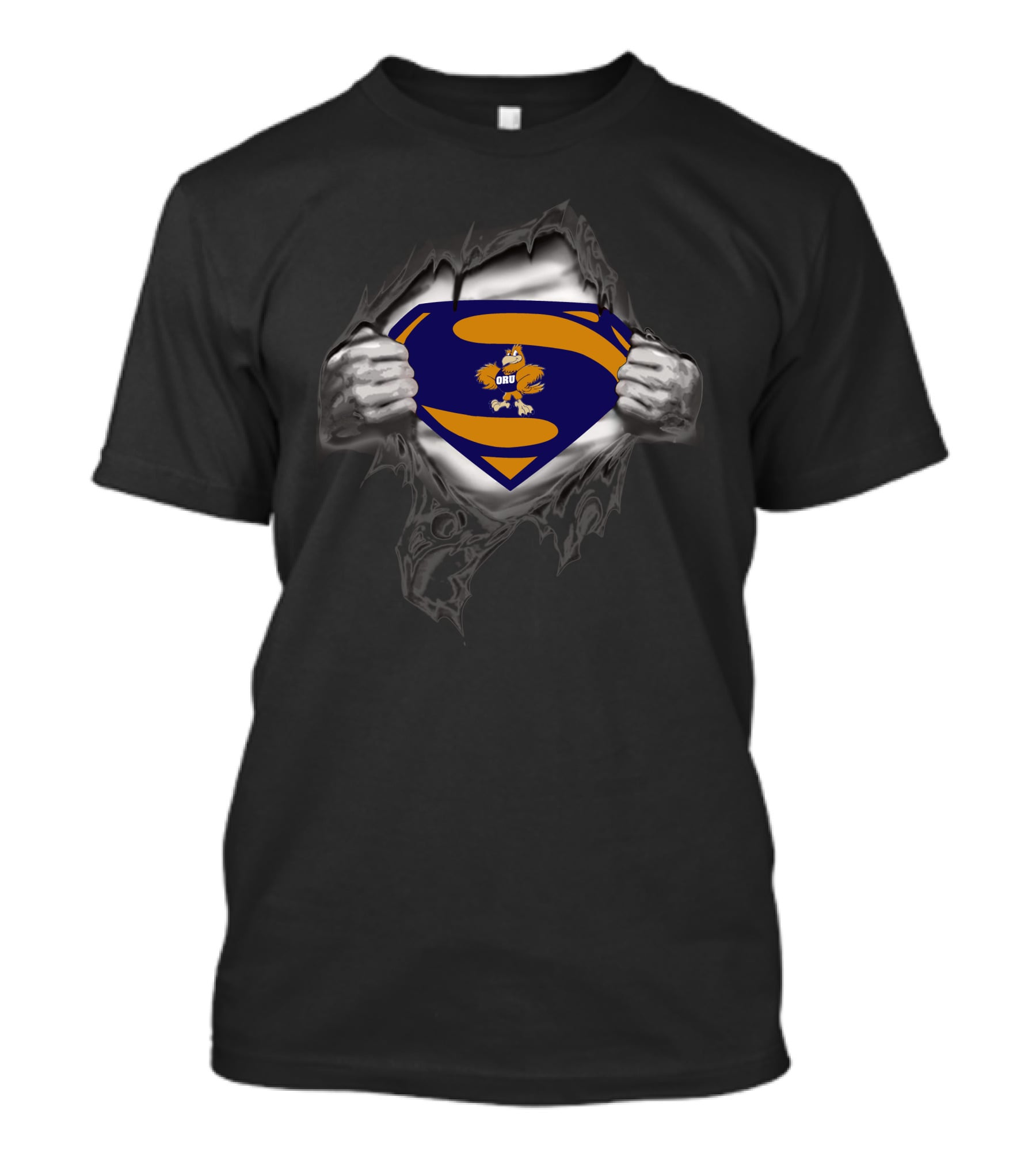ORU Superman Logo With Golden Eagle Superhero T-Shirt