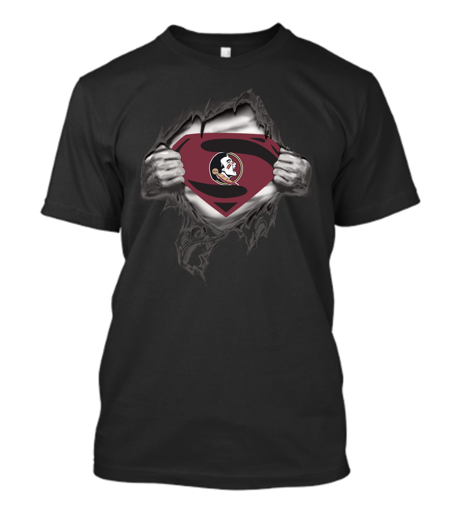 Florida State Seminoles Superman Logo Emblem Tear Effect T-Shirt