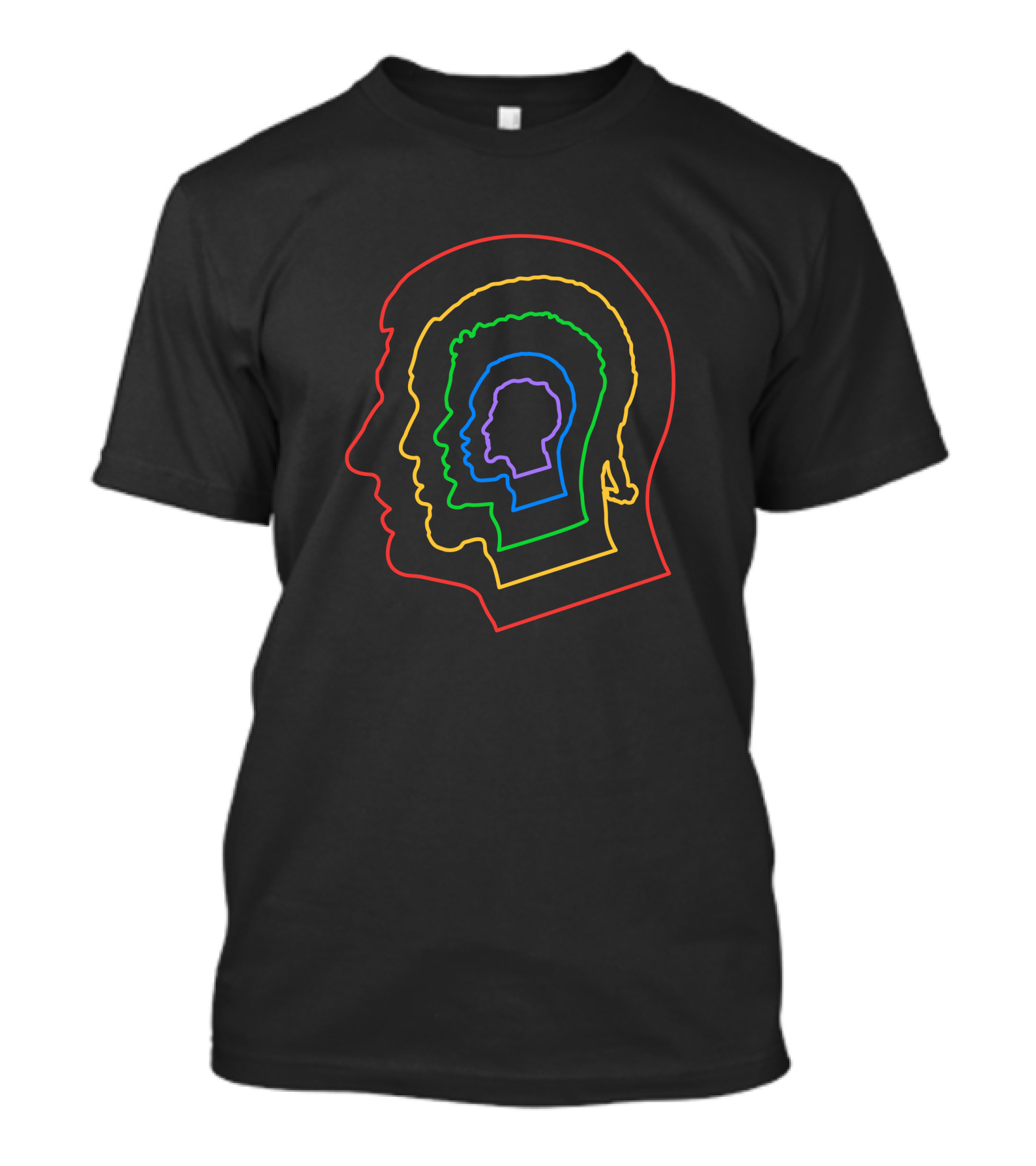 Idratherbelurking Core Five Rainbow Edition Neon Silhouette Layers T-Shirt