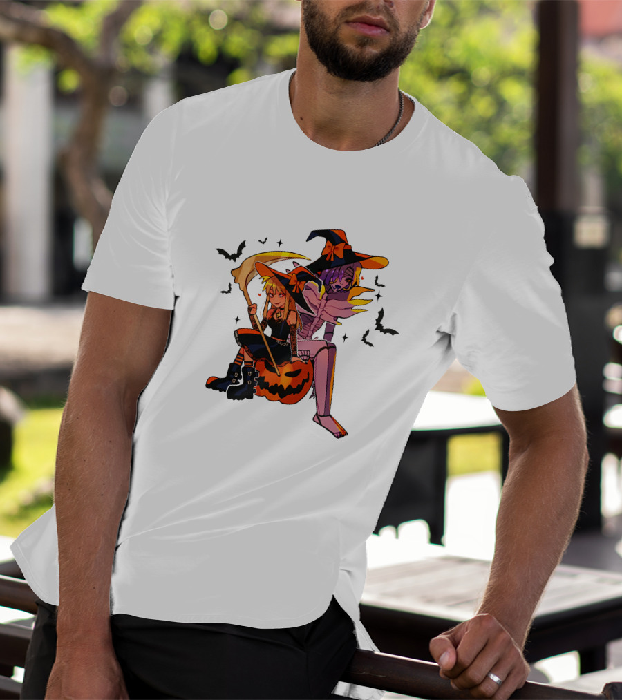 Huyandere Deathnote Halloween Gfs Witch Pumpkin Bats T-Shirt