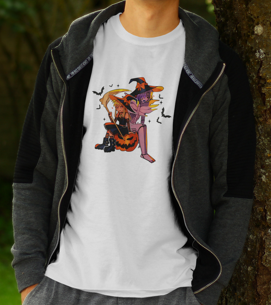 Huyandere Deathnote Halloween Gfs Witch Pumpkin Bats T-Shirt
