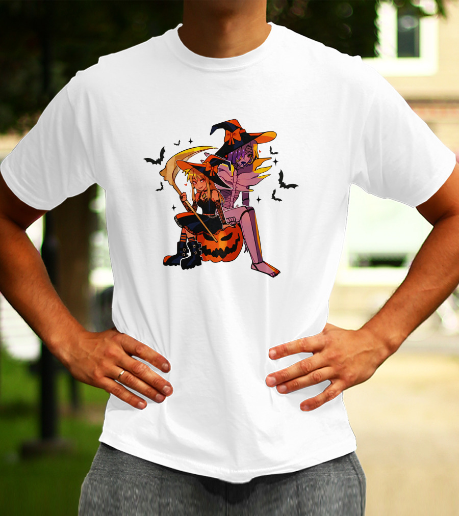 Huyandere Deathnote Halloween Gfs Witch Pumpkin Bats T-Shirt