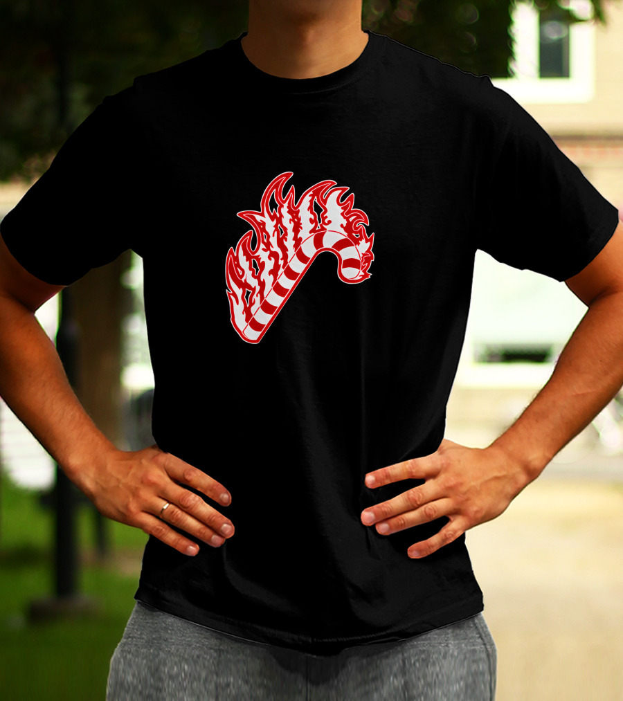 Sapnap Merch Holiday Candy Cane Flaming T-Shirt