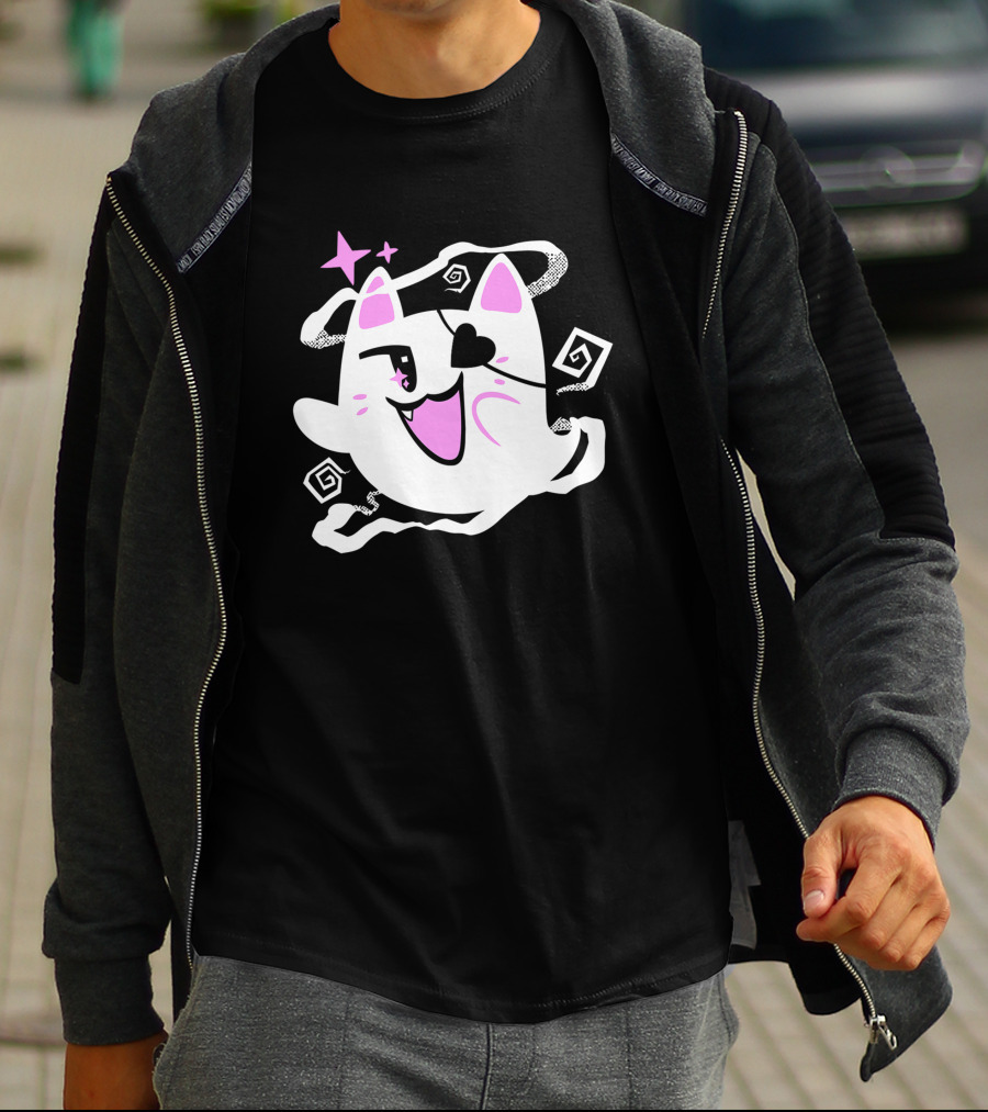 Shark Robot Merch Halloween Goro Ghost Cat With Eye Patch And Stars T-Shirt