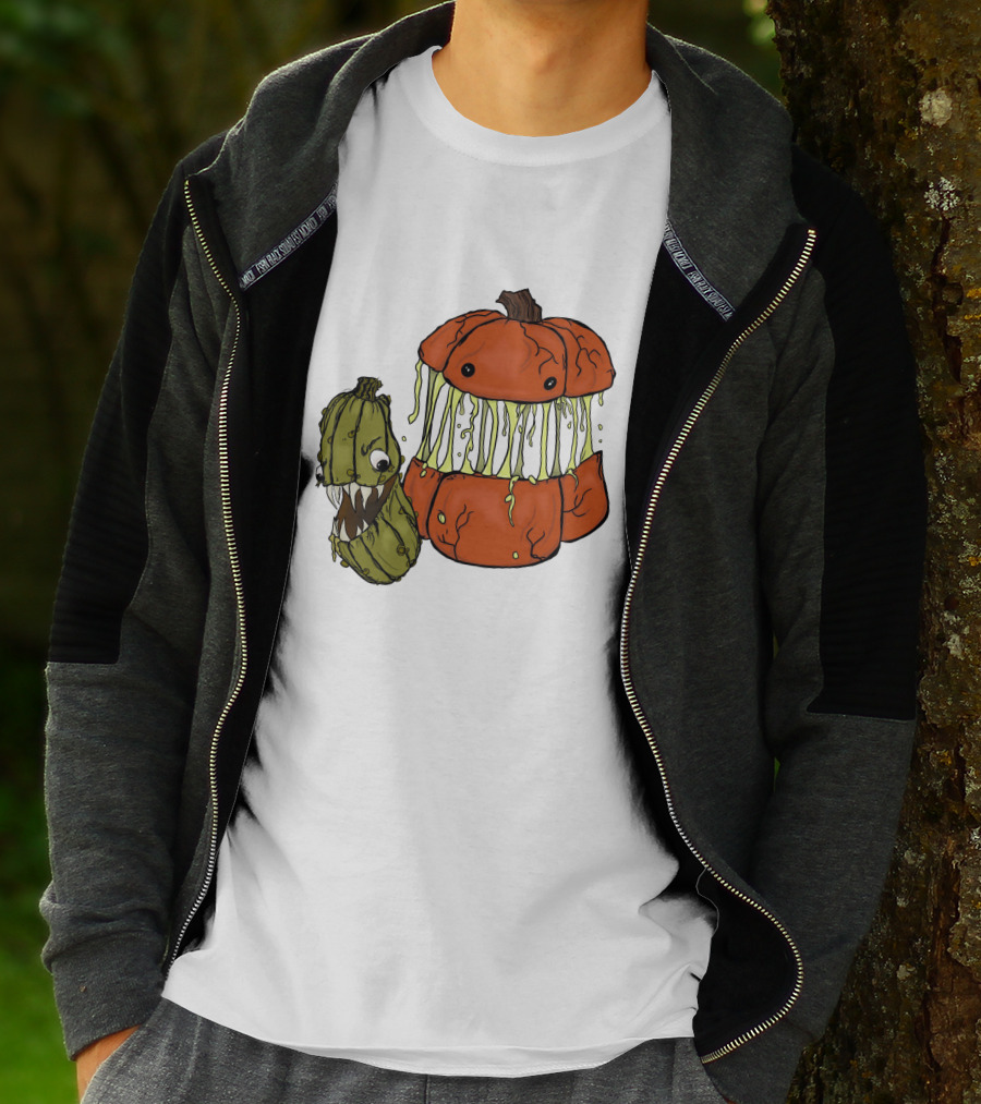 Megan Garner Spooky Art Drop Oh My Gourd Pumpkin Creature T-Shirt