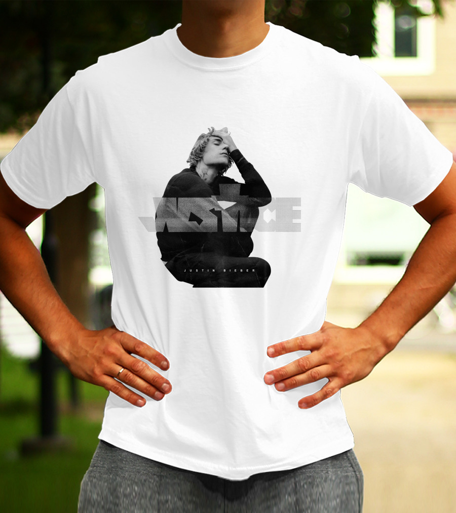 Justin Bieber Justice Album Cover Black And White Image T-Shirt