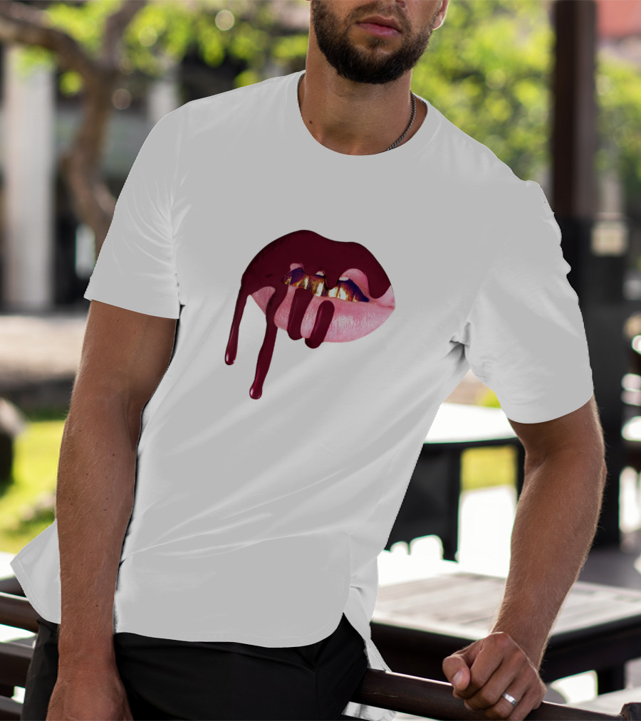 Kylie Jenner Halloween Lips Cosmetics Dripping T-Shirt