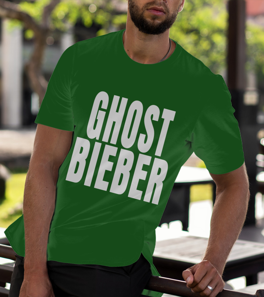 Shop Justin Bieber Music Ghost Bieber Crewneck T-Shirt