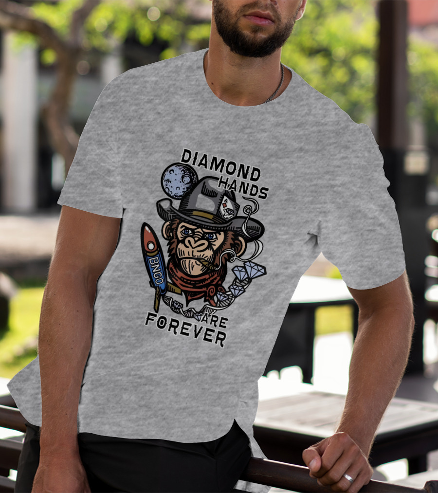 Diamond Hands Are Forever Bngo Ape Cowboy Space Rocket T-Shirt
