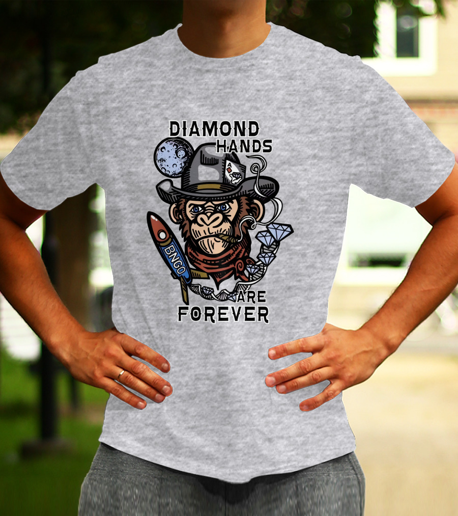 Diamond Hands Are Forever Bngo Ape Cowboy Space Rocket T-Shirt
