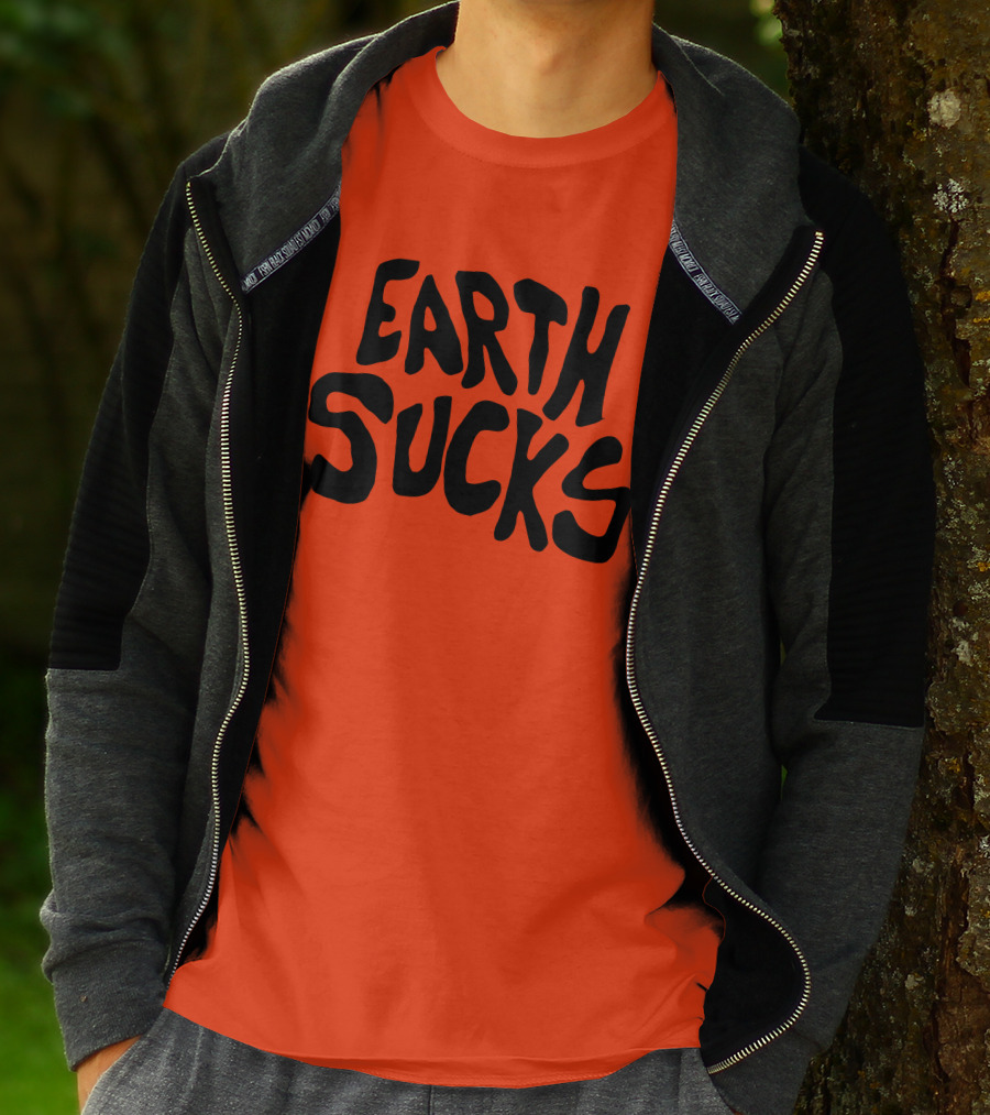 Kea Earth Sucks Earth Sucks Black Text T-Shirt