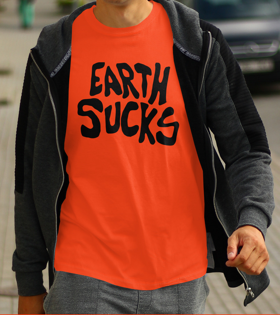 Kea Earth Sucks Earth Sucks Black Text T-Shirt