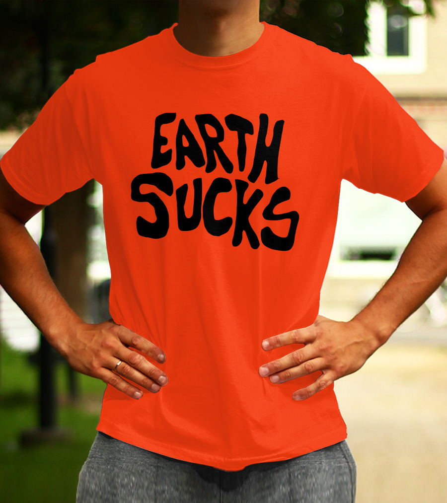 Kea Earth Sucks Earth Sucks Black Text T-Shirt