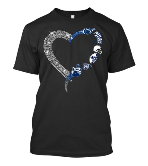 Penn State Nittany Lions Heart Logo Crystal T-Shirt