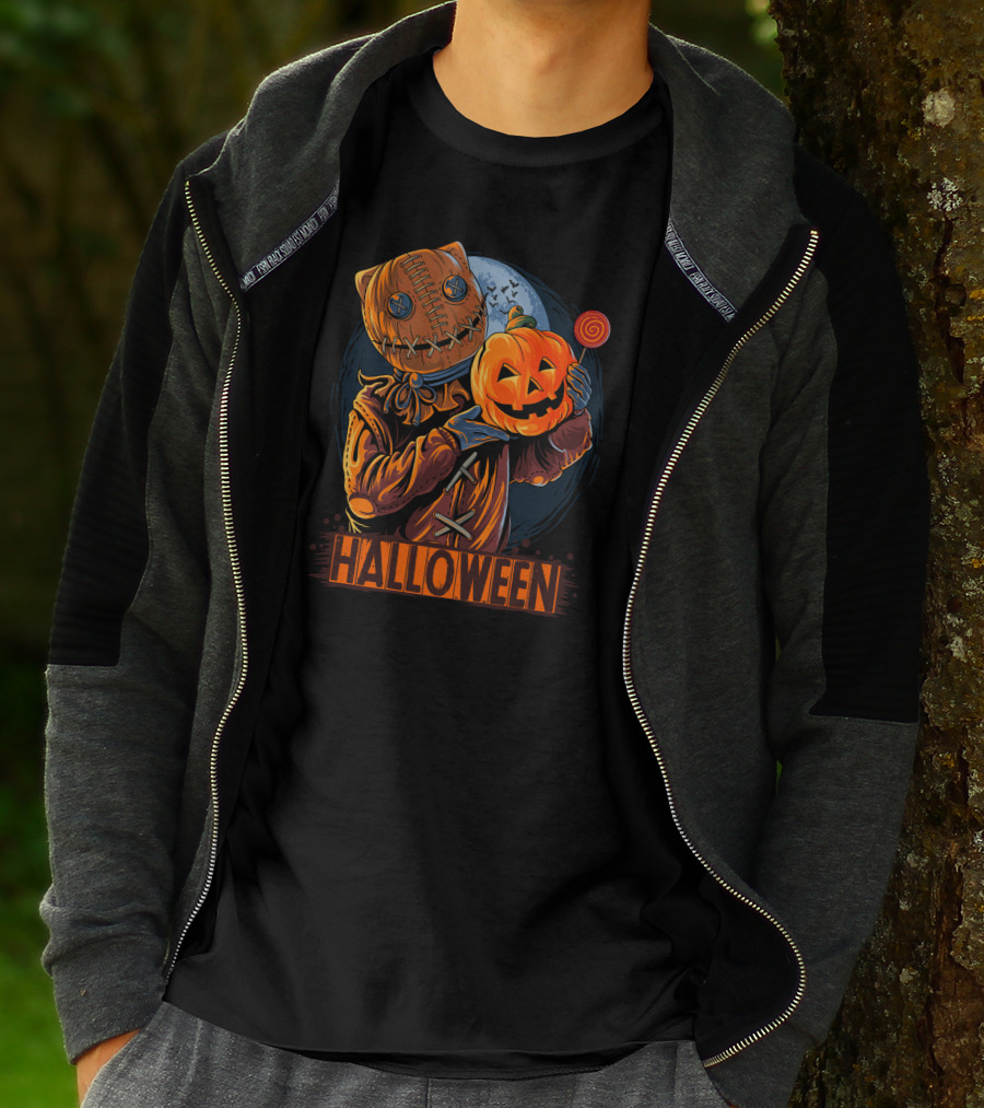 Halloween Pumpkin Mask Lollipop Moon T-Shirt