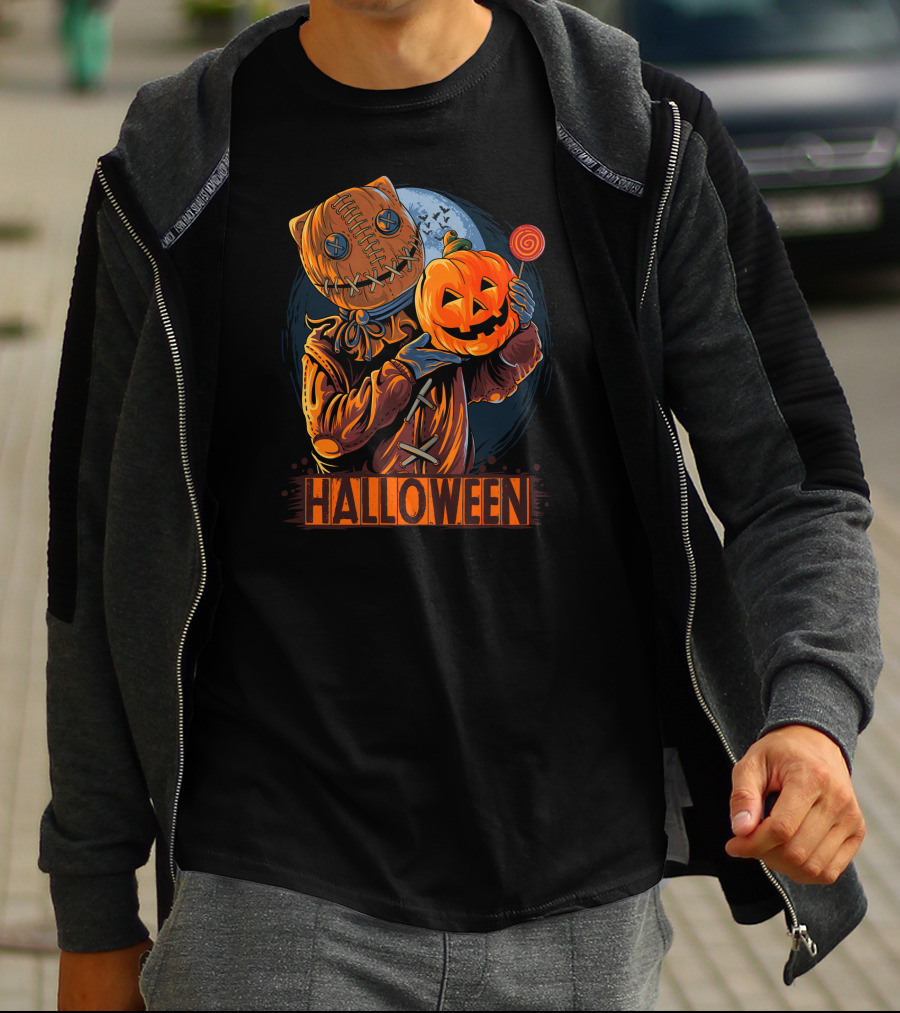 Halloween Pumpkin Mask Lollipop Moon T-Shirt