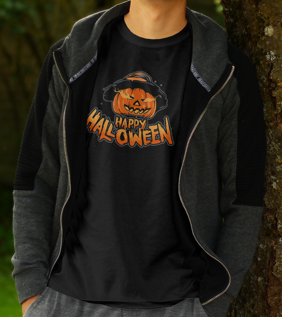 Happy Halloween Pumpkin On Fire T-Shirt