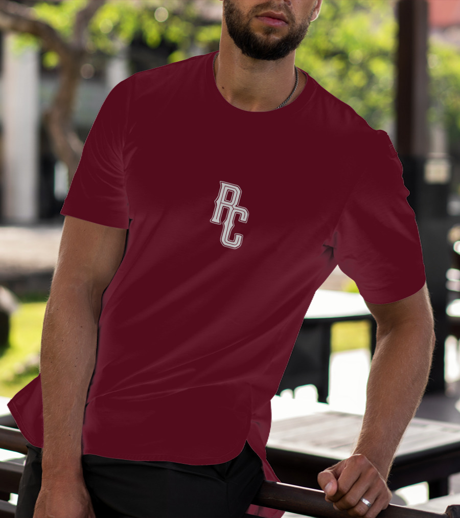 RC Monogram Burgundy Lettering T-Shirt