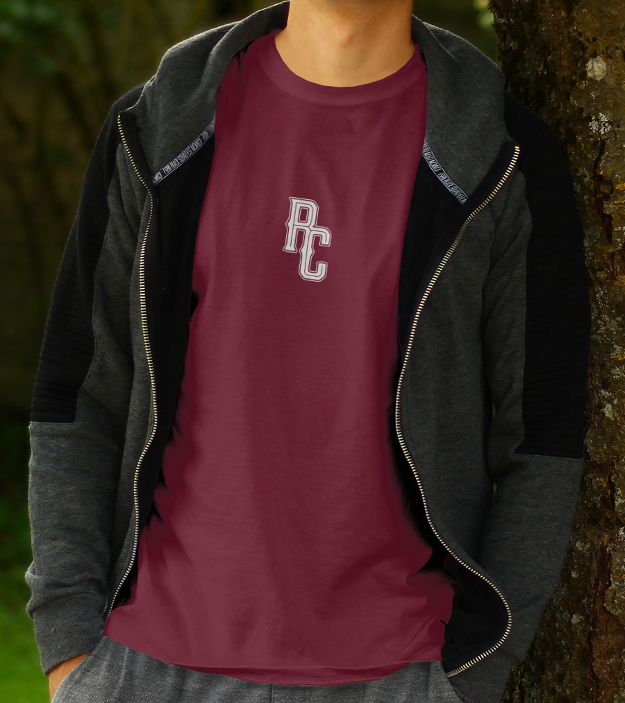 RC Monogram Burgundy Lettering T-Shirt