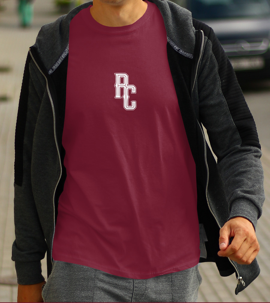 RC Monogram Burgundy Lettering T-Shirt