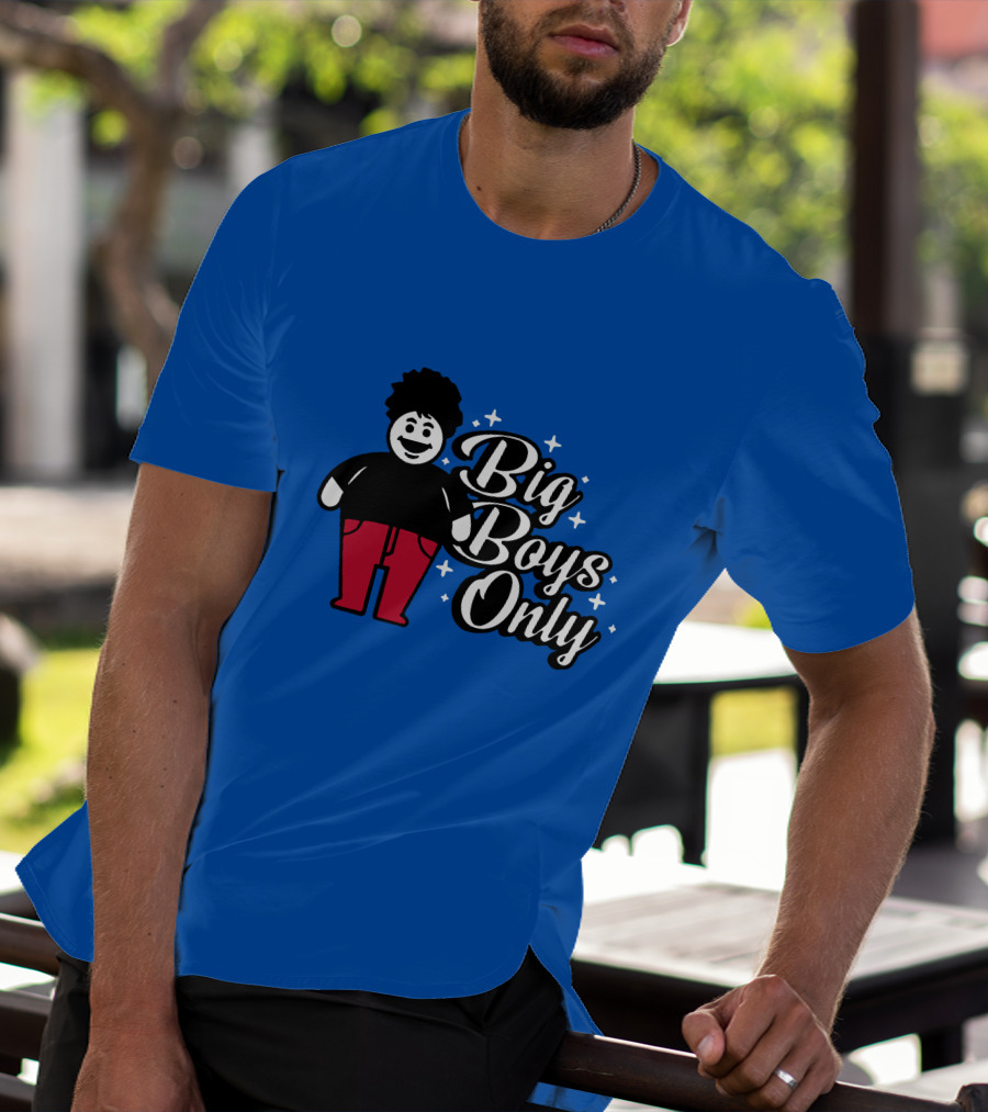 Big Boys Only Red Pants Cartoon Character T-Shirt