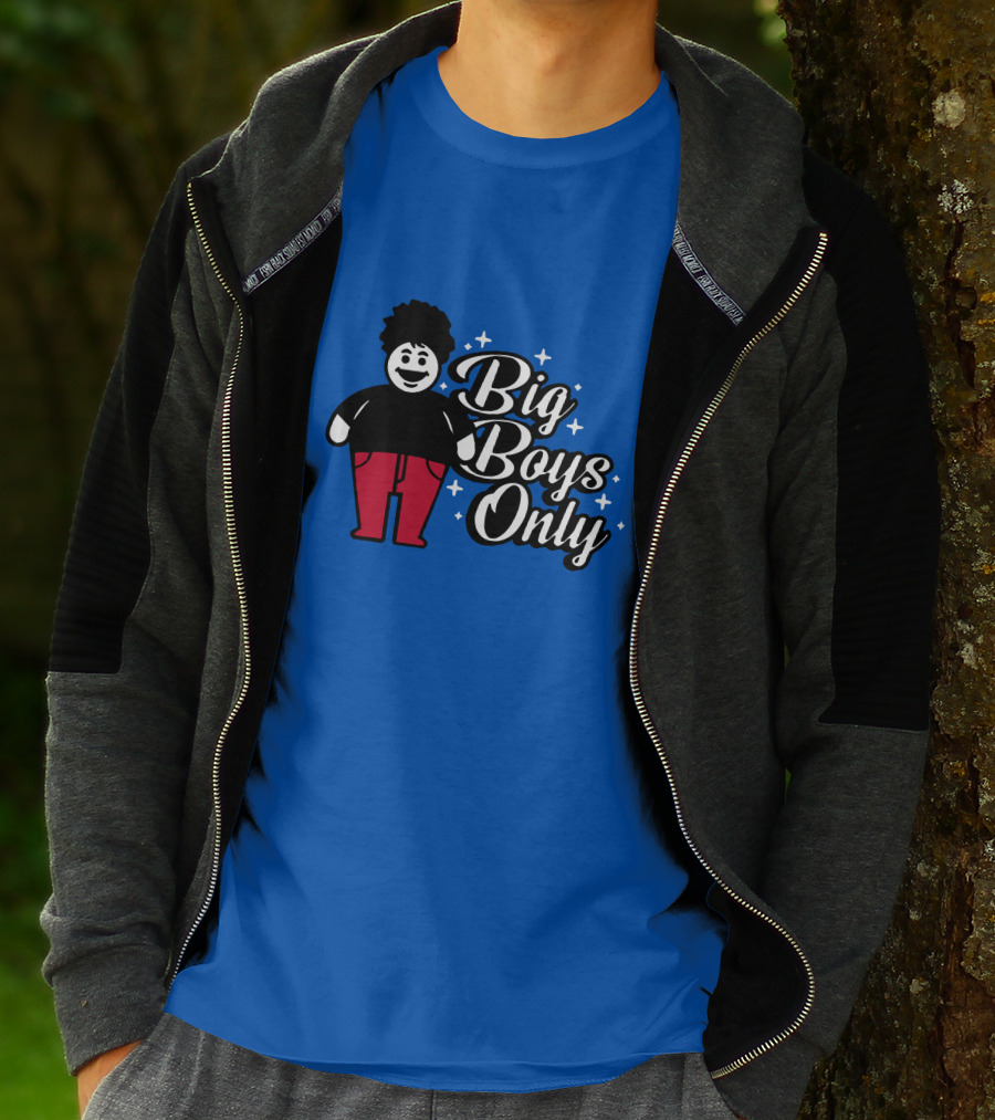 Big Boys Only Red Pants Cartoon Character T-Shirt