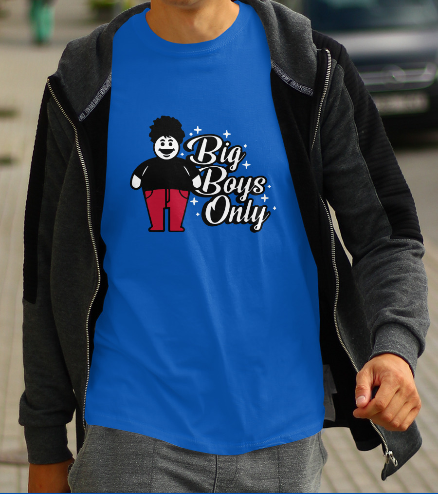 Big Boys Only Red Pants Cartoon Character T-Shirt