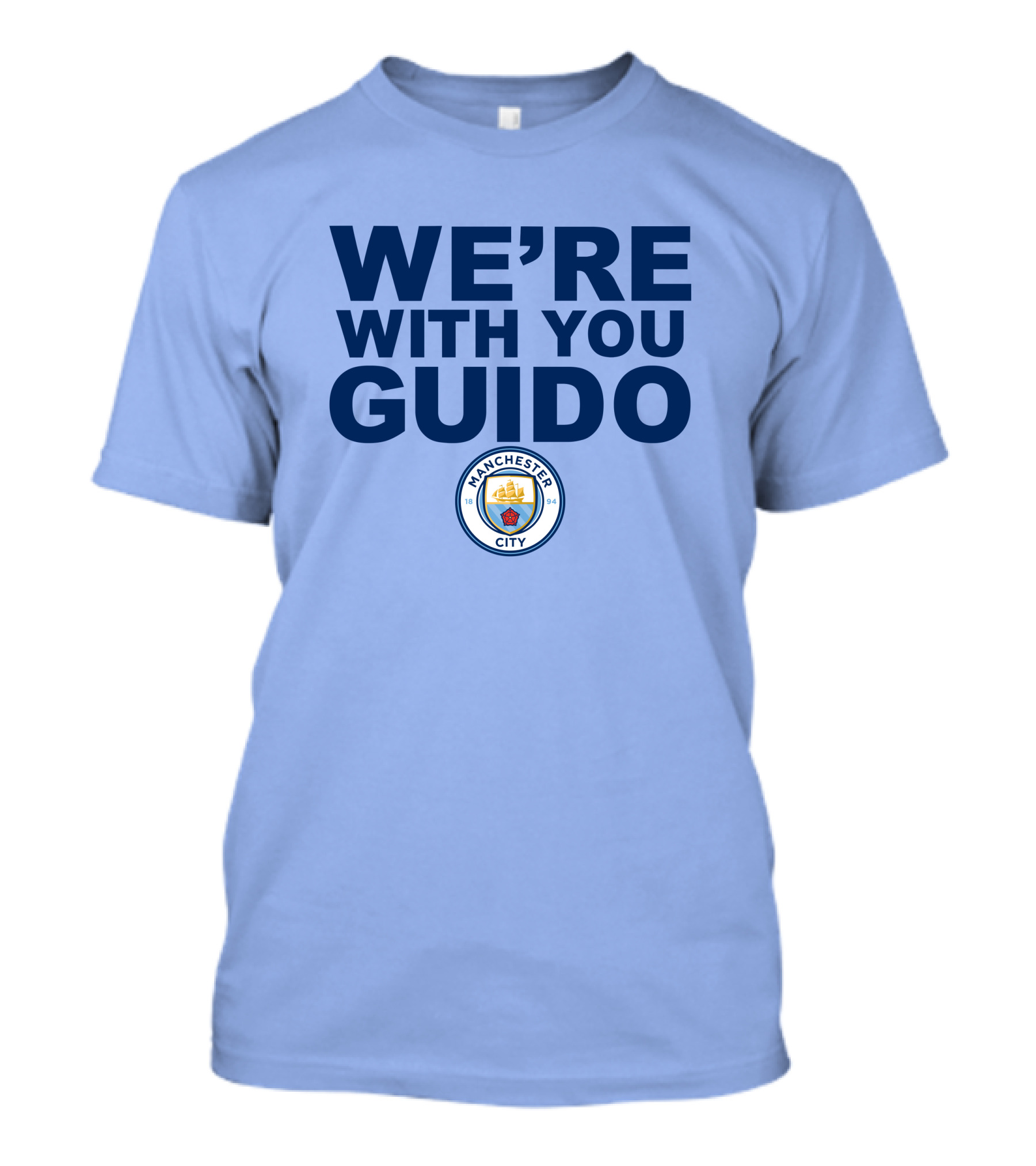 Manchester City We're With You Guido Support Belgian Fan Pep Guardiola Simon Bajkowski T-Shirt